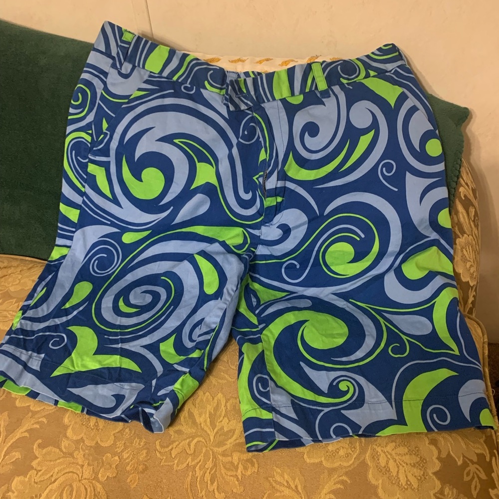 Loudmouth Men’s Blue & Green Swirl Cargo Shorts